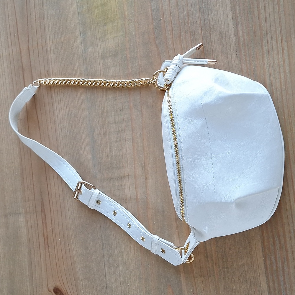 White leather crossbody bag